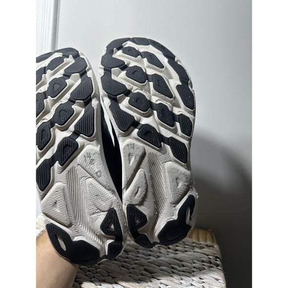 Hoka One One Clifton 9 Running Shoes Mens 12.5 2E WIDE Black Comfort Sneaker - Picture 10 of 15